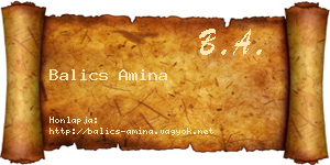 Balics Amina névjegykártya